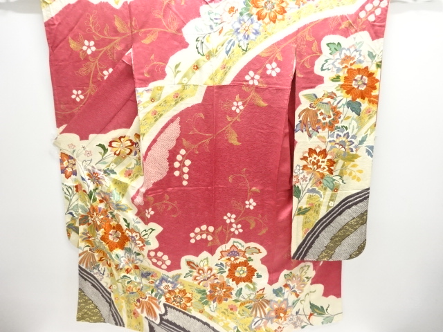 Japanese Kimono / Antique / Furisode Silk